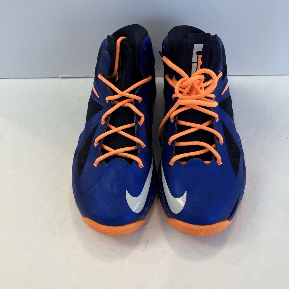 Nike‎ LeBron 10 GS Superhero Hyper Blue/Orange  Sneakers Women's 8, Men's 6.5 - Picture 2 of 6